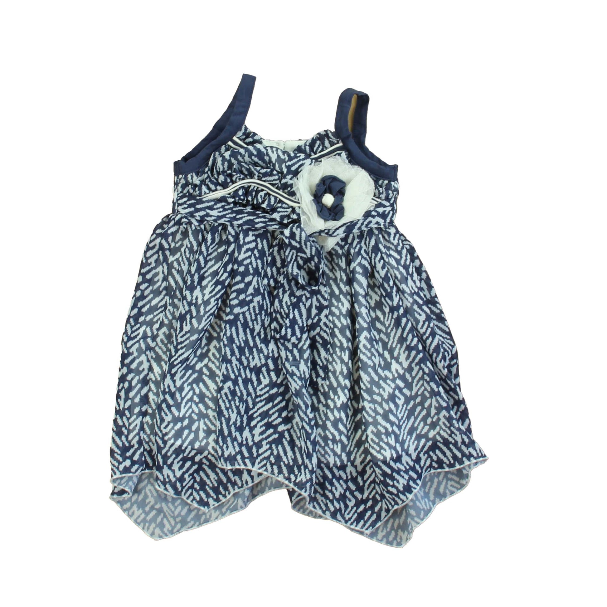 Isabella & Chloe Girls Blue | White Dress Size: 2T Blue | White