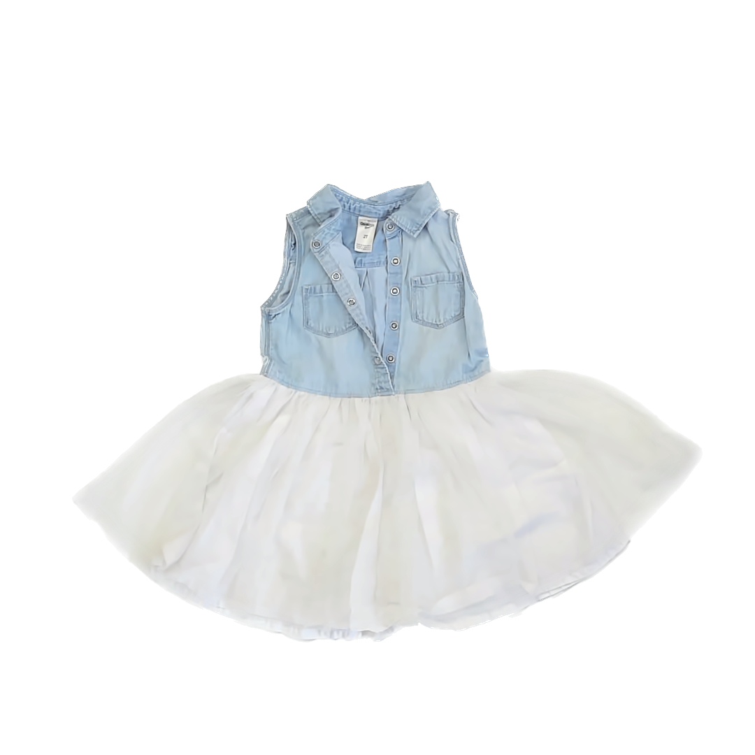 Osh Kosh Girls Blue | White Dress Size: 2T Blue | White
