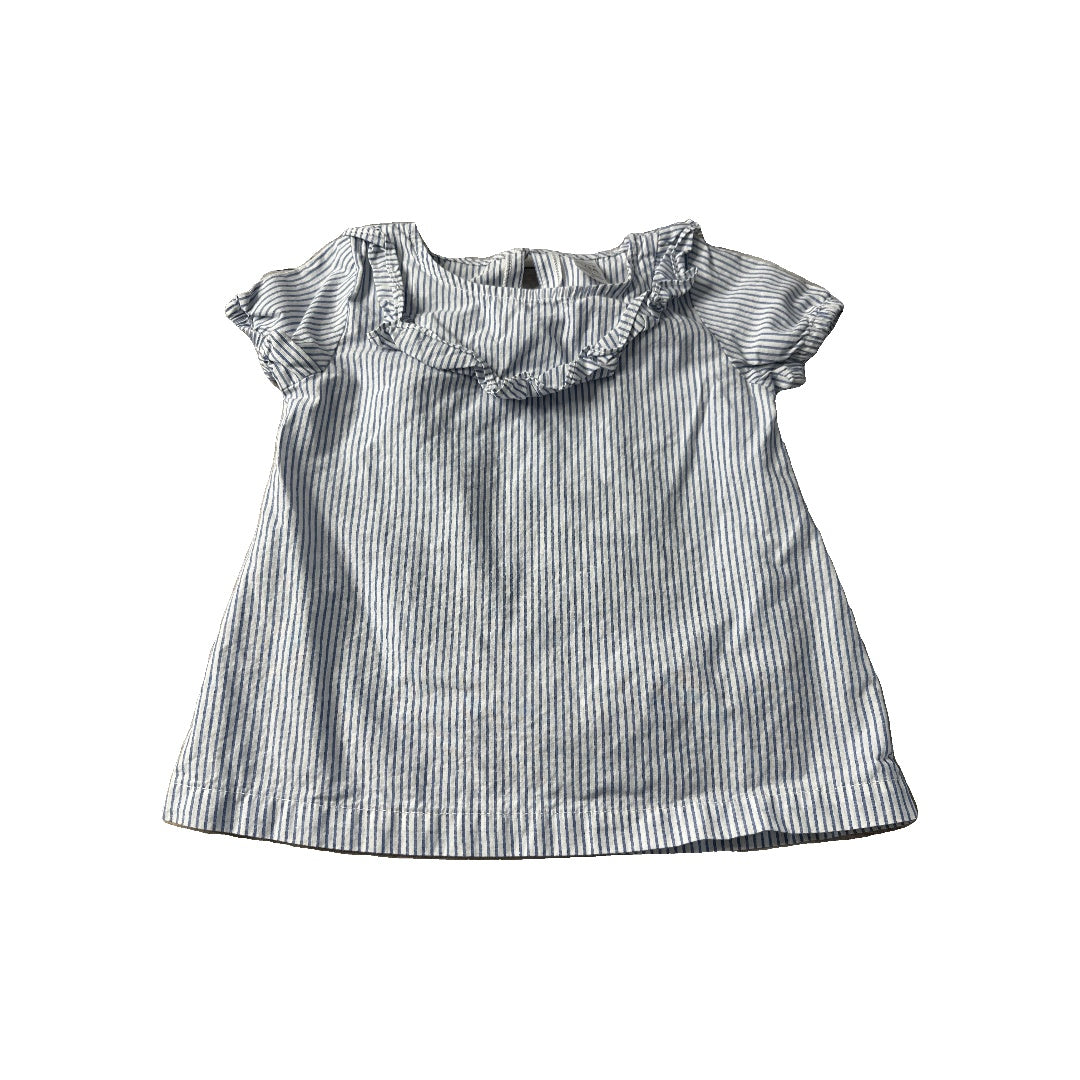 Carters Girls Blue | White Shirt Size: 3T Blue | White
