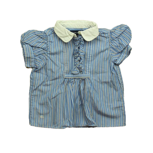 Ralph Lauren Girls Blue | White Blouse Size: 2T Blue | White