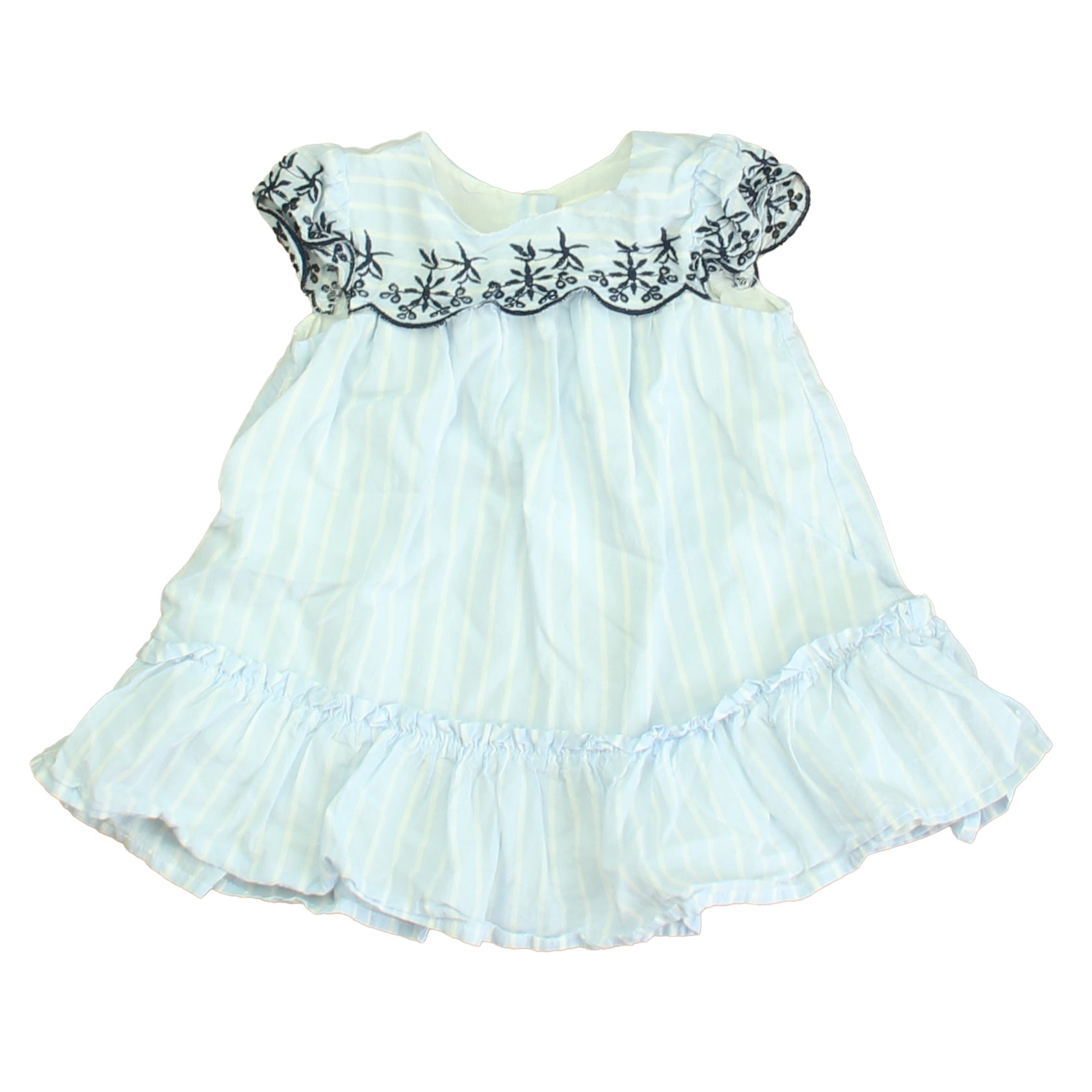 Gap Girls Blue | White Dress Size: 6-12 Months Blue | White