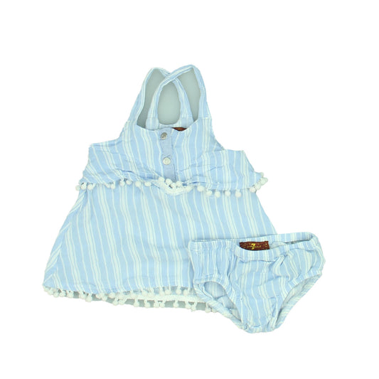 7 for all Mankind Girls Blue | White Apparel Sets Size: 3-6 Months Blue | White