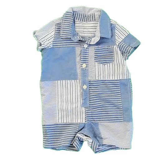 Gap Boys Blue | White Romper Size: 3-6 Months Blue | White