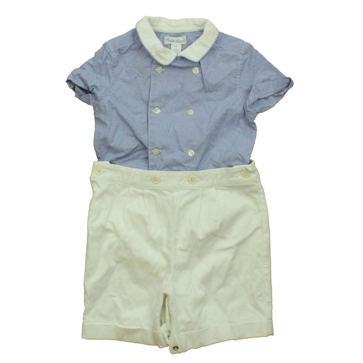 Ralph Lauren Boys Blue | White Romper Size: 24 Months Blue | White