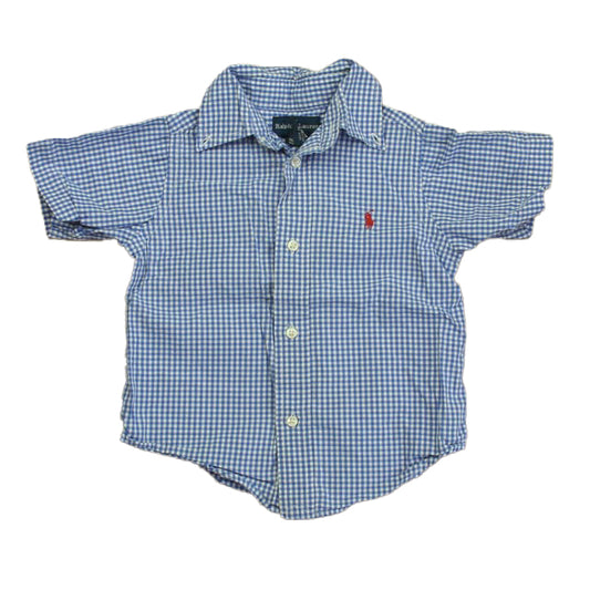 Ralph Lauren Boys Blue | White Button Down Short Sleeve Size: 2T