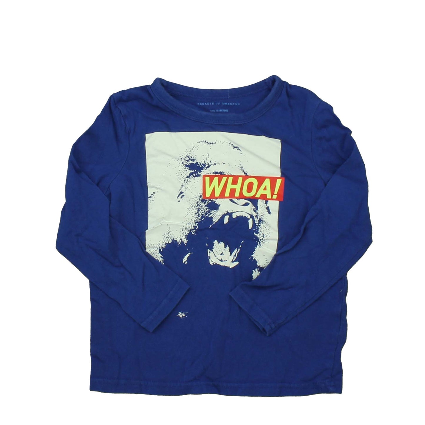 Rockets Of Awesome Boys Blue | Whoa Long Sleeve T-Shirt Size: 4T Blue | Whoa