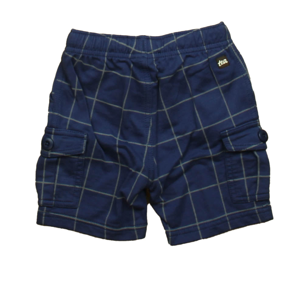 Tea Boys Blue Windowpane Shorts Size: 9-12 Months