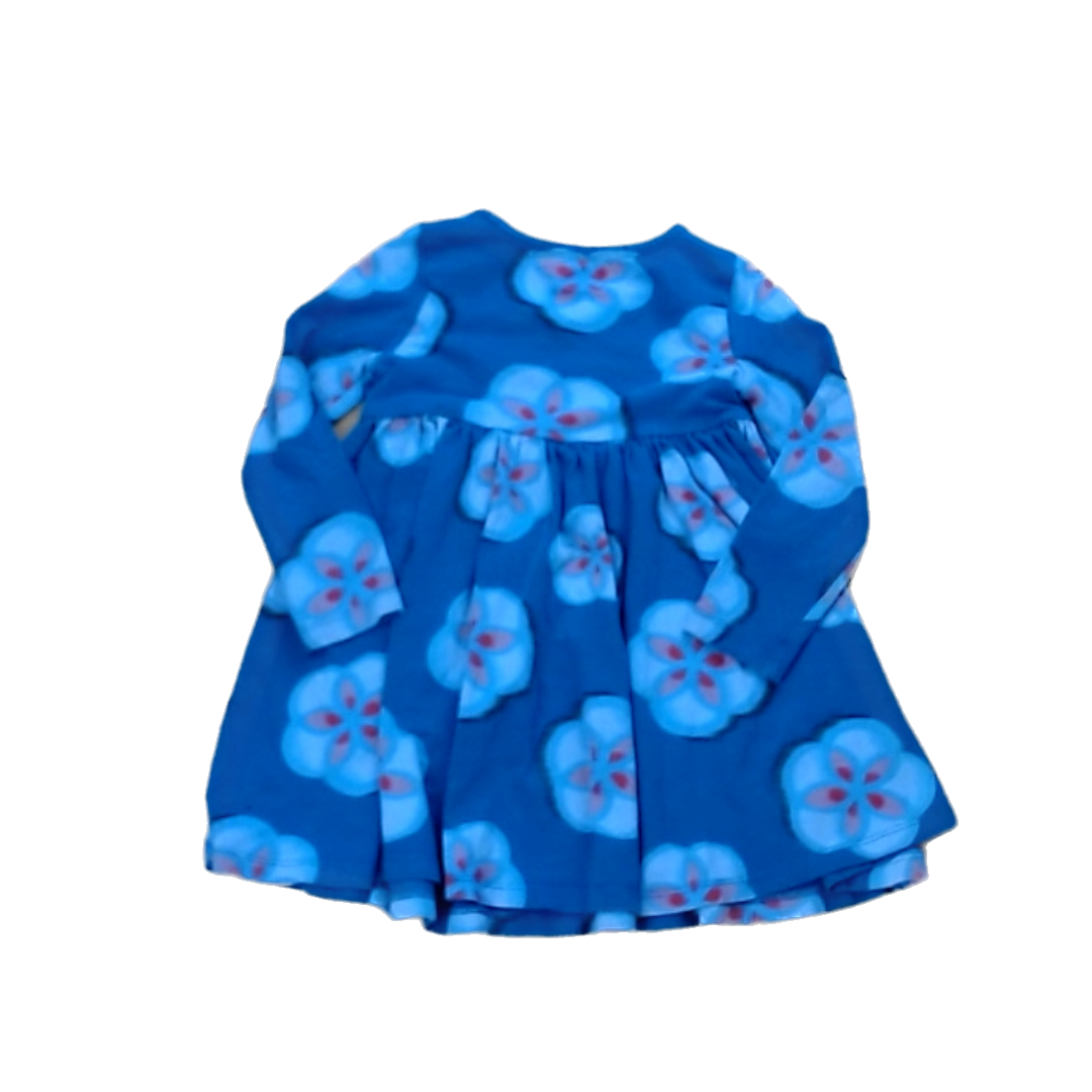 Tea Collection Girls Blue with Flowers Dress Size: 12-18mo Blue with Flowers