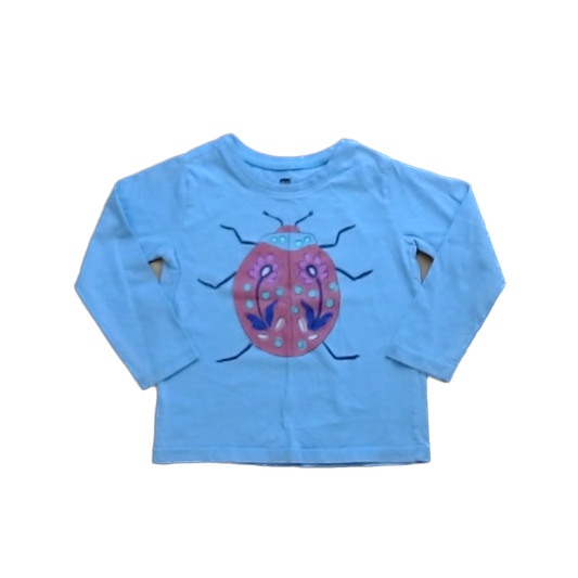 Tea Collection Girls Blue with LadyBug Long Sleeve Tops Size: 6T Blue with LadyBug