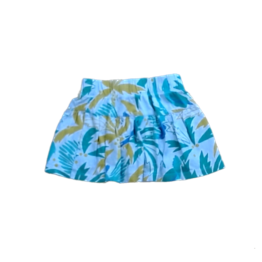 Tea Collection Girls Blue with Palm Trees Skirt Size: 3T Blue with Palm Trees