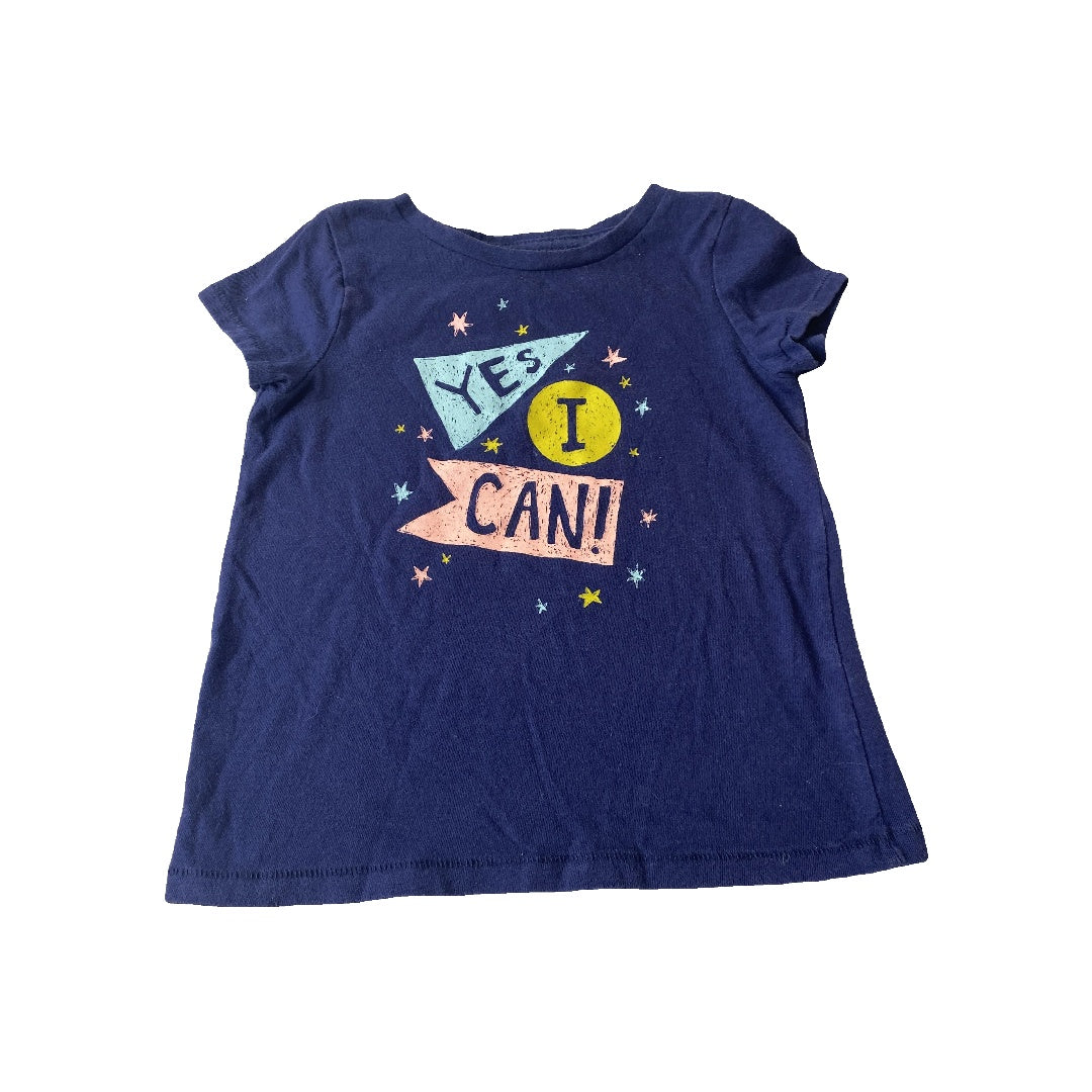Cat & Jack Girls Blue | Words T-Shirt Size: 3T Blue | Words