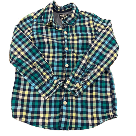 Osh Kosh Boys Blue | Yellow | Green Button Down Long Sleeve Size: 6 Years