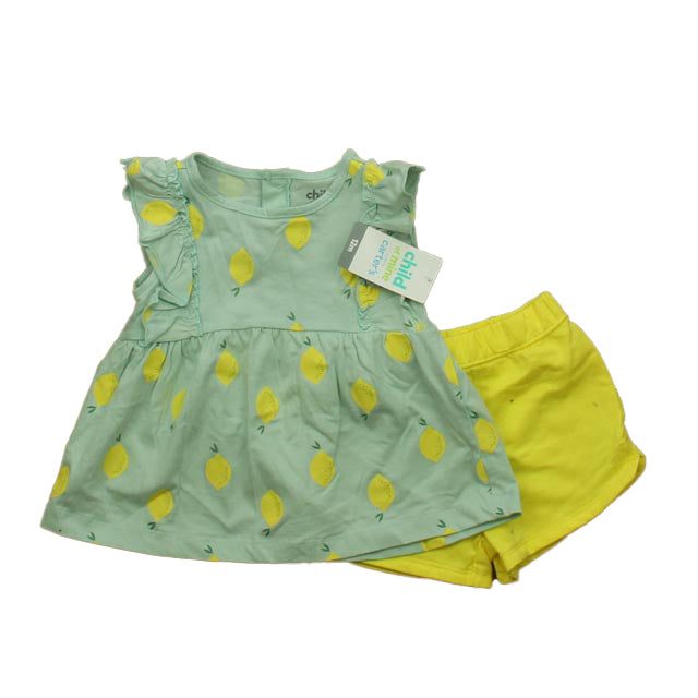 Carter's Girls Blue | Yellow Lemons Apparel Sets Size: 12 Months