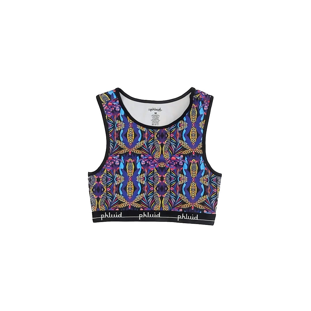 The Phluid Project Girls Blue | Yellow Pattern Tank Top Size: M Blue | Yellow Pattern