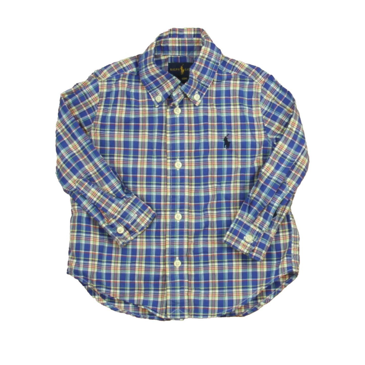 Ralph Lauren Boys Blue | Yellow Plaid Button Down Long Sleeve Size: 18 Month Blue | Yellow Plaid