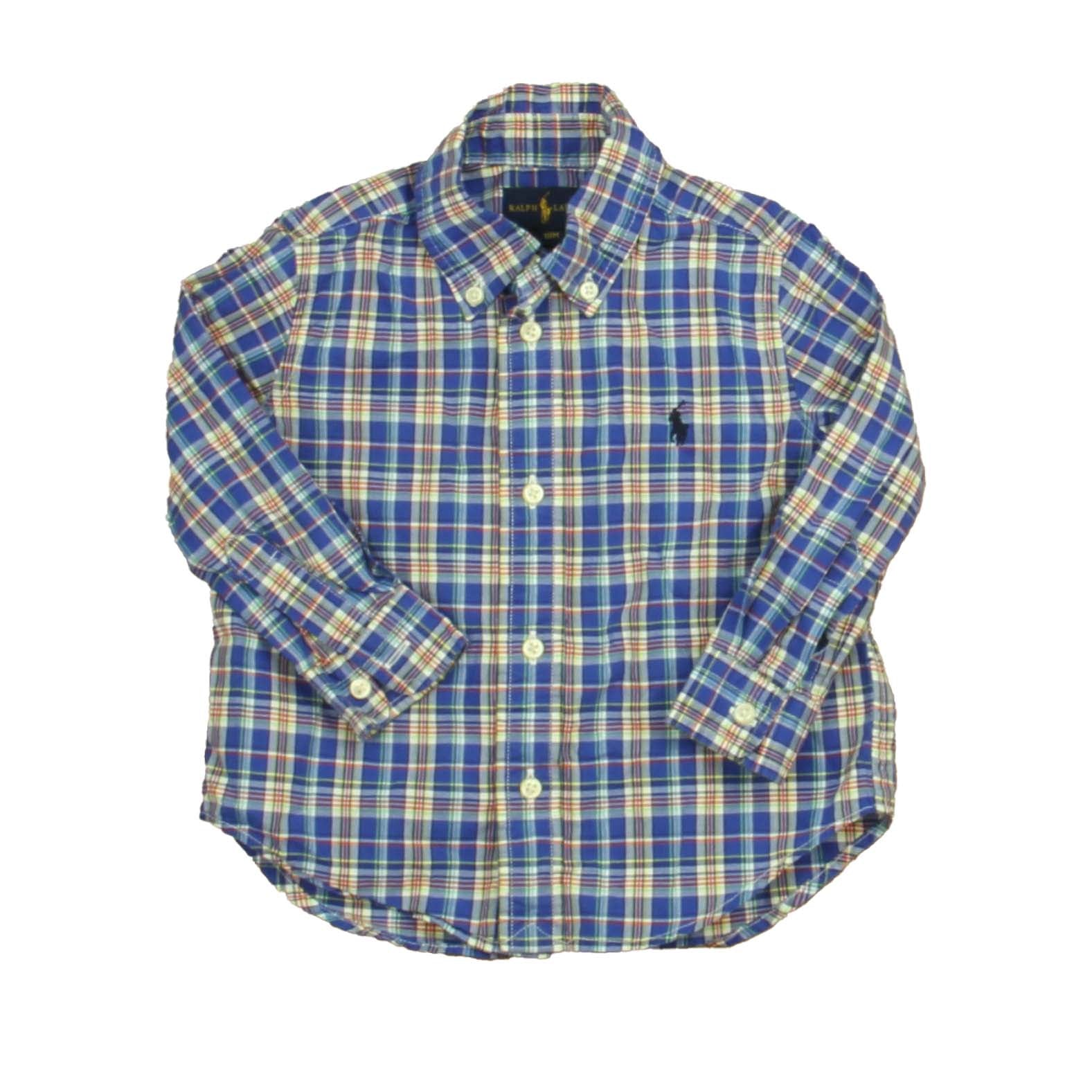 Ralph Lauren Boys Blue | Yellow Plaid Button Down Long Sleeve Size: 18 Month Blue | Yellow Plaid