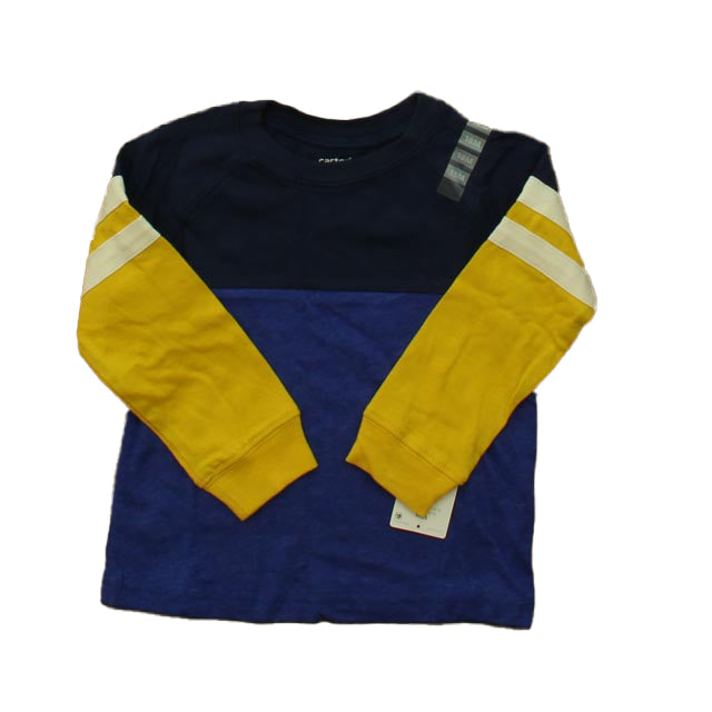 Carter's Boys Blue | Yellow Stripe Long Sleeve T-Shirt Size: 18 Months