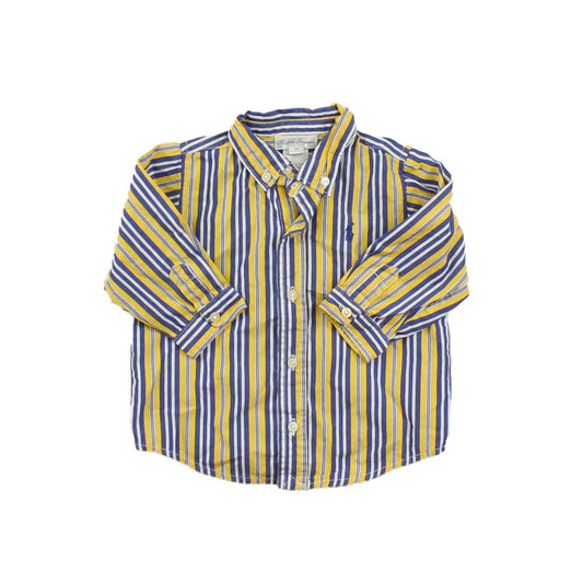 Ralph Lauren Boys Blue | Yellow | Stripes Button Down Long Sleeve Size: 9 Months Blue | Yellow | Stripes