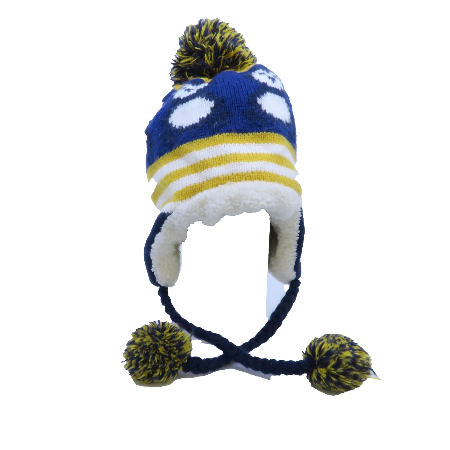 Unkown Boys Blue | Yellow | White Winter Hat Size: 0-6 Months Blue | Yellow | White