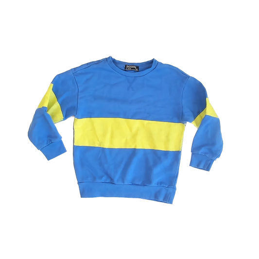 Dotdog Boys Blue | Yellow Sweatshirt Size: 5-6 Years Blue | Yellow