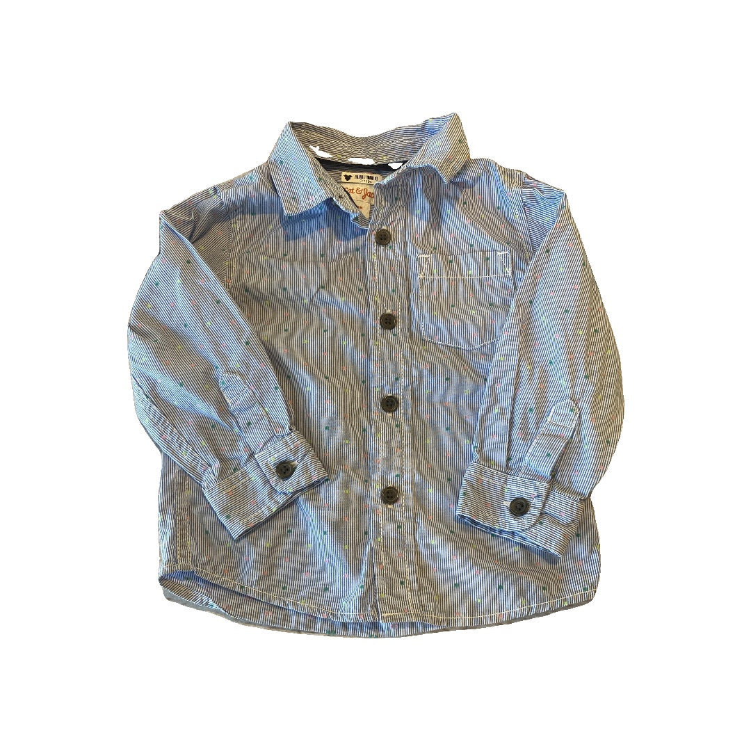 Cat & Jack Boys Blue Button Down Short Sleeve Size: 18 months Blue