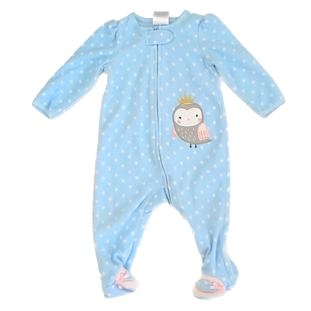 Little Wonders Girls Blue 1-piece footed Pajamas Size: 6-9 Months Blue