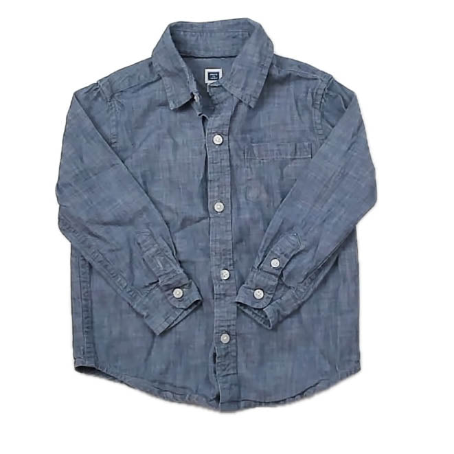 Janie and Jack Boys Blue Button Down Long Sleeve Size: 2T Blue