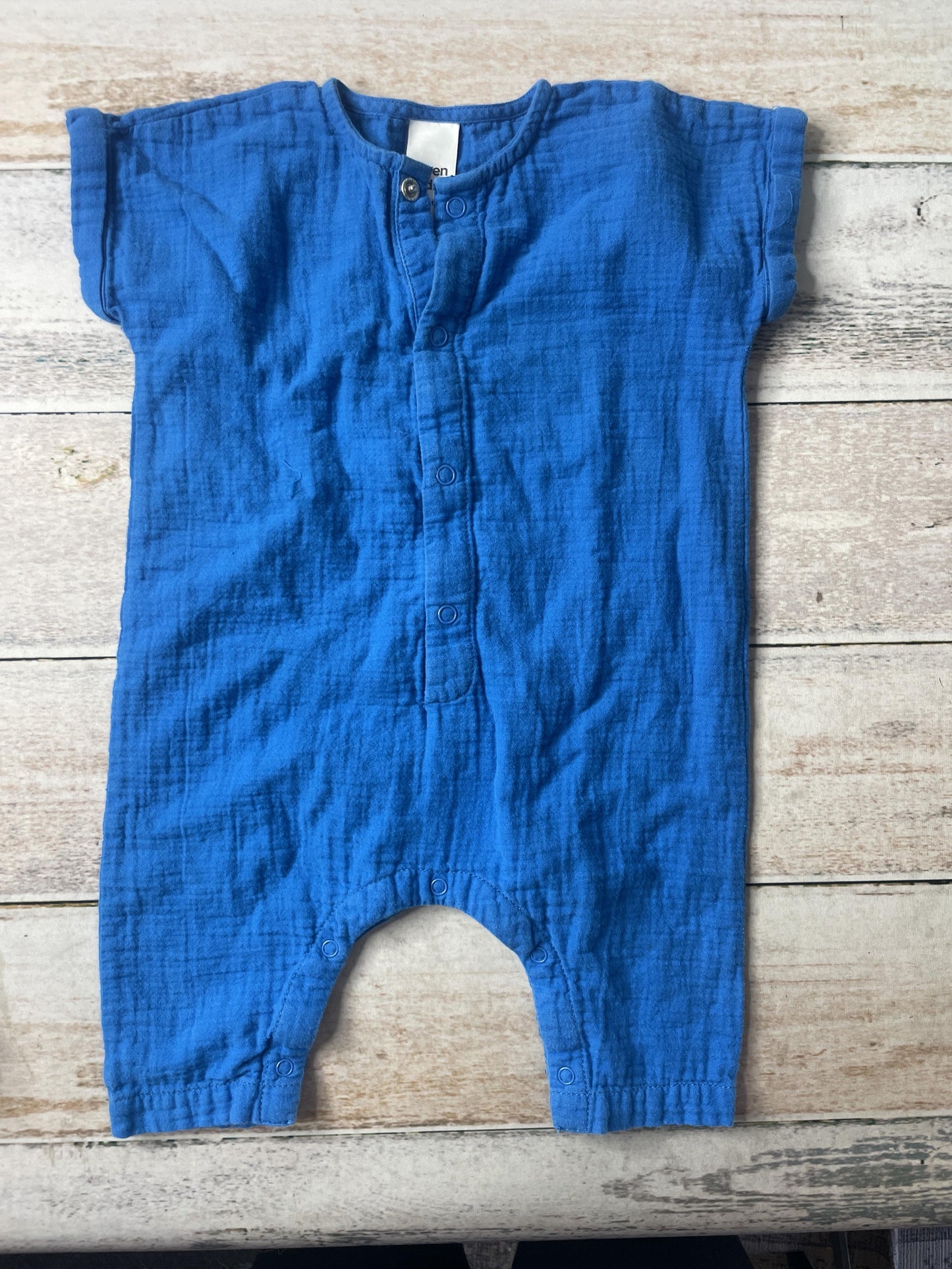 Open Edit Unisex Blue Romper Size: 6 months Blue