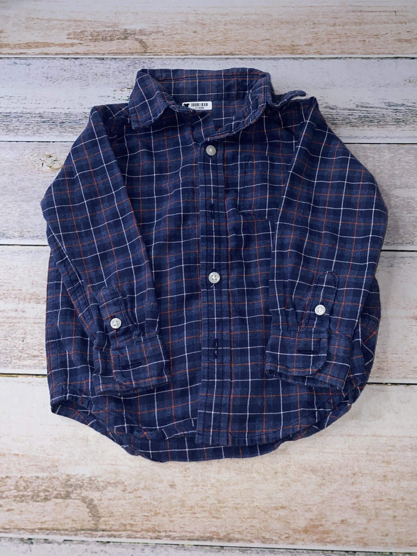 Janie and Jack Boys Blue Button Down Short Sleeve Size: 18-24 months Blue