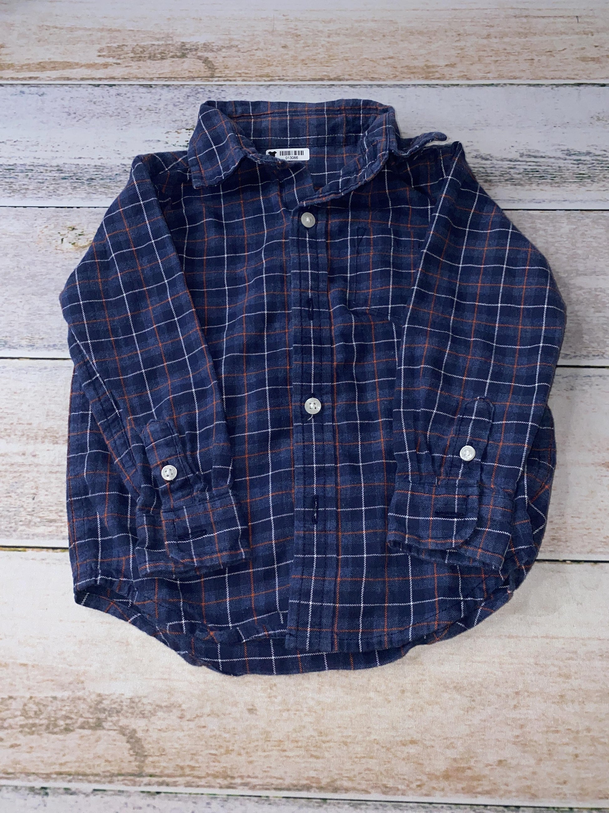 Janie and Jack Boys Blue Button Down Short Sleeve Size: 18-24 months Blue