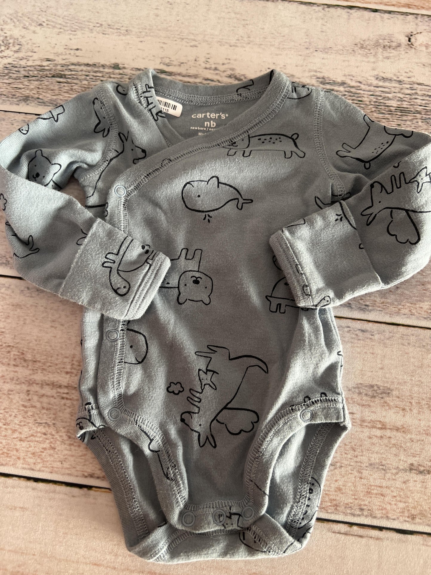 Carters Boys Blue Onesie Size: Newborn Blue