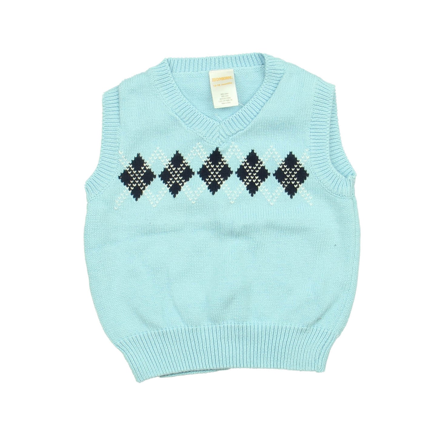 Gymboree Boys Blue Sweater Vest Size: 12-18 Months Blue