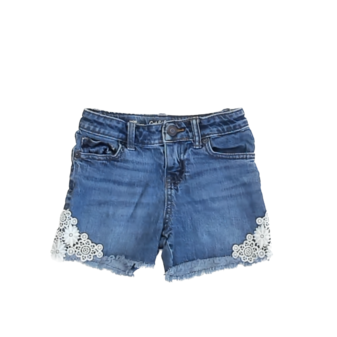 Cat & Jack Girls Blue Jean Shorts Size: 6 Years Blue