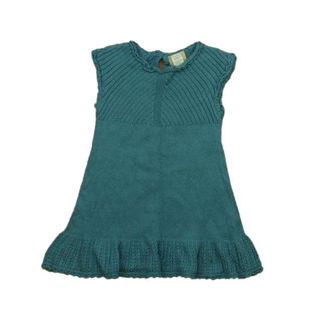 Tea Girls Blue Sweater Dress Size: 12-18 Months Blue