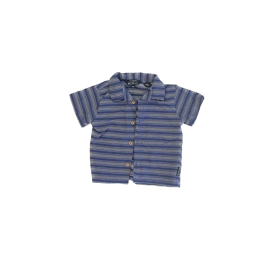 Ben Sherman Boys Blue Button Down Short Sleeve Size: 18 Months Blue