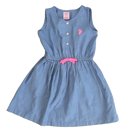 U.S. Polo Assn Girls Blue Dress Size: 3T Blue