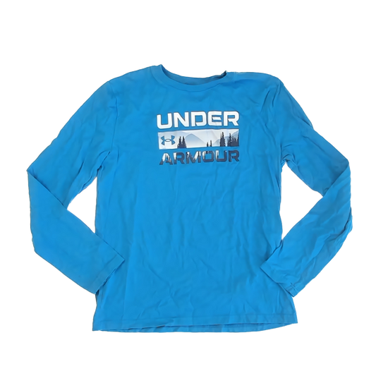 Under Armour Boys Blue Long Sleeve T-Shirt Size: 14-16 Years (YLG) Blue