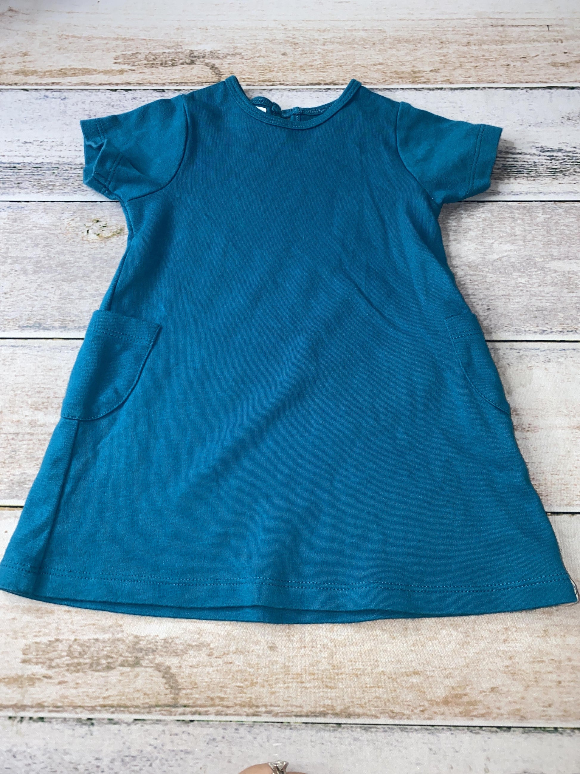 Little Lentil Girls Blue Dress Size: 12-18 months Blue