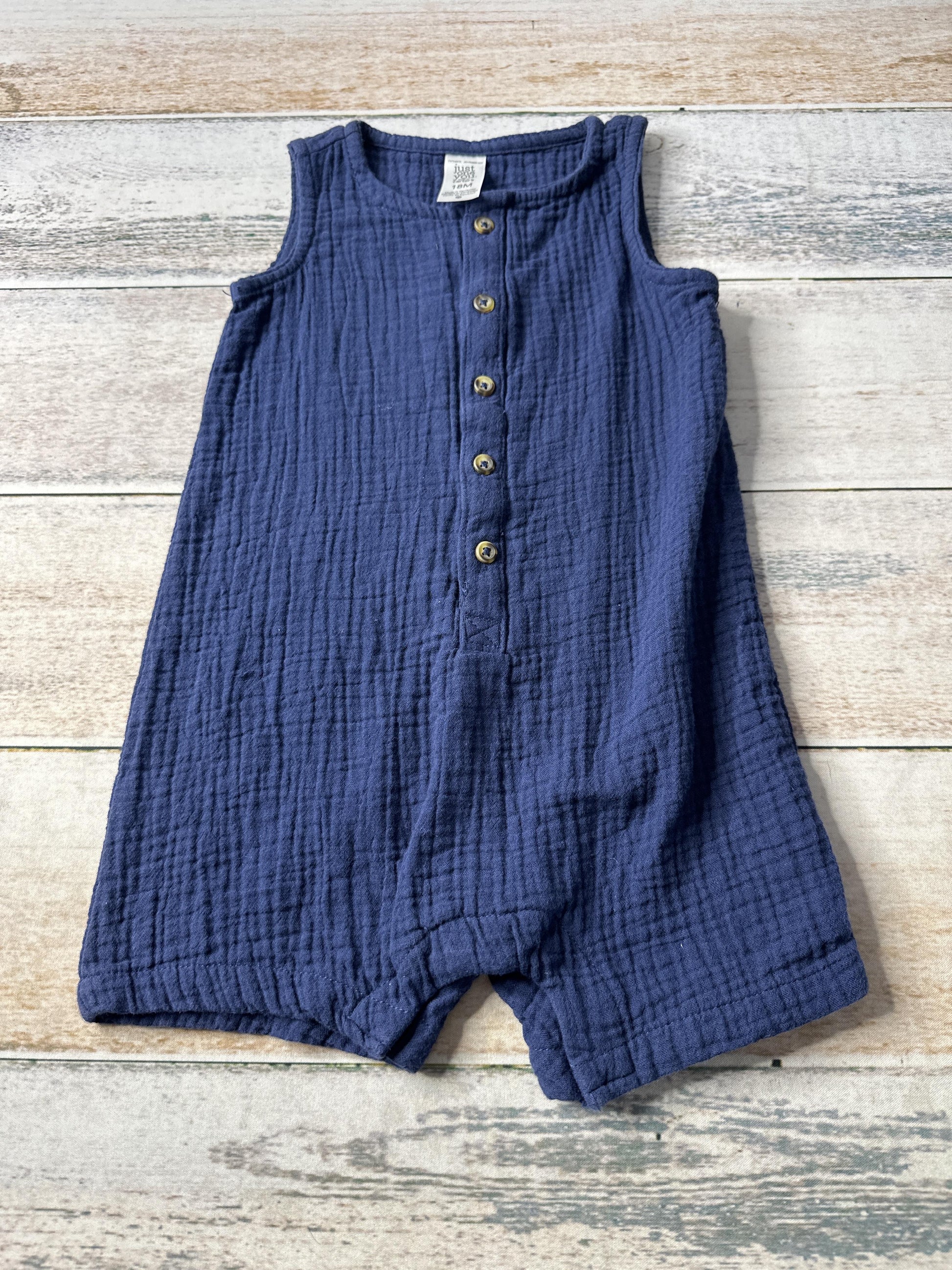 Carters Unisex Blue Romper Size: 18 months Blue
