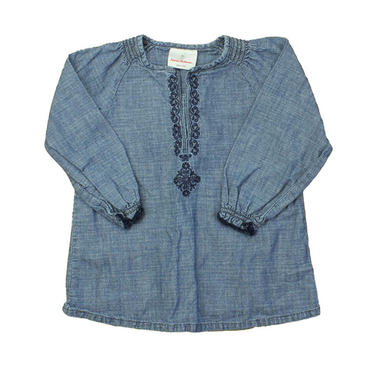 Hanna Andersson Girls Blue Blouse Size: 3T Blue