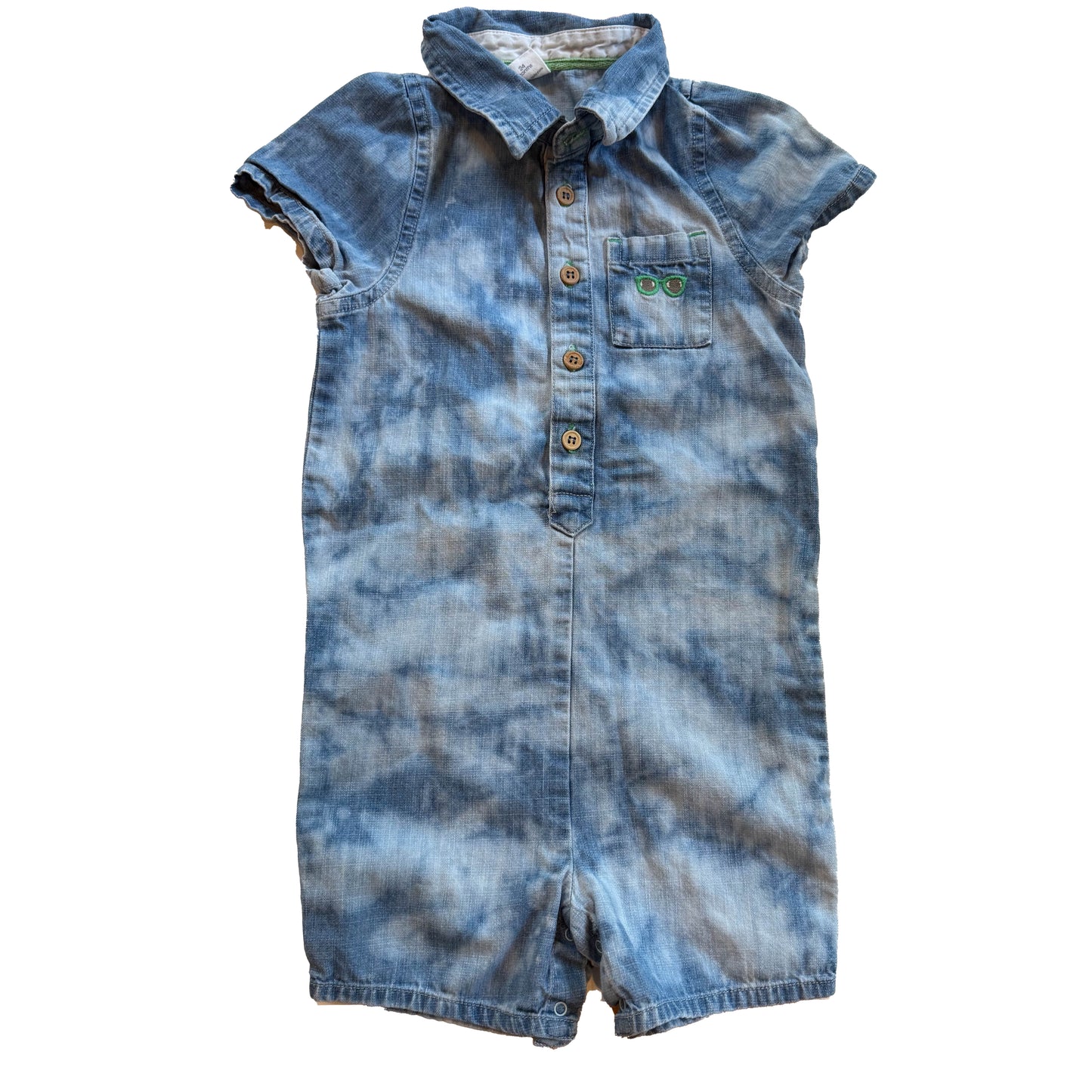 Egg Boys Blue Romper Size: 24 Months Blue