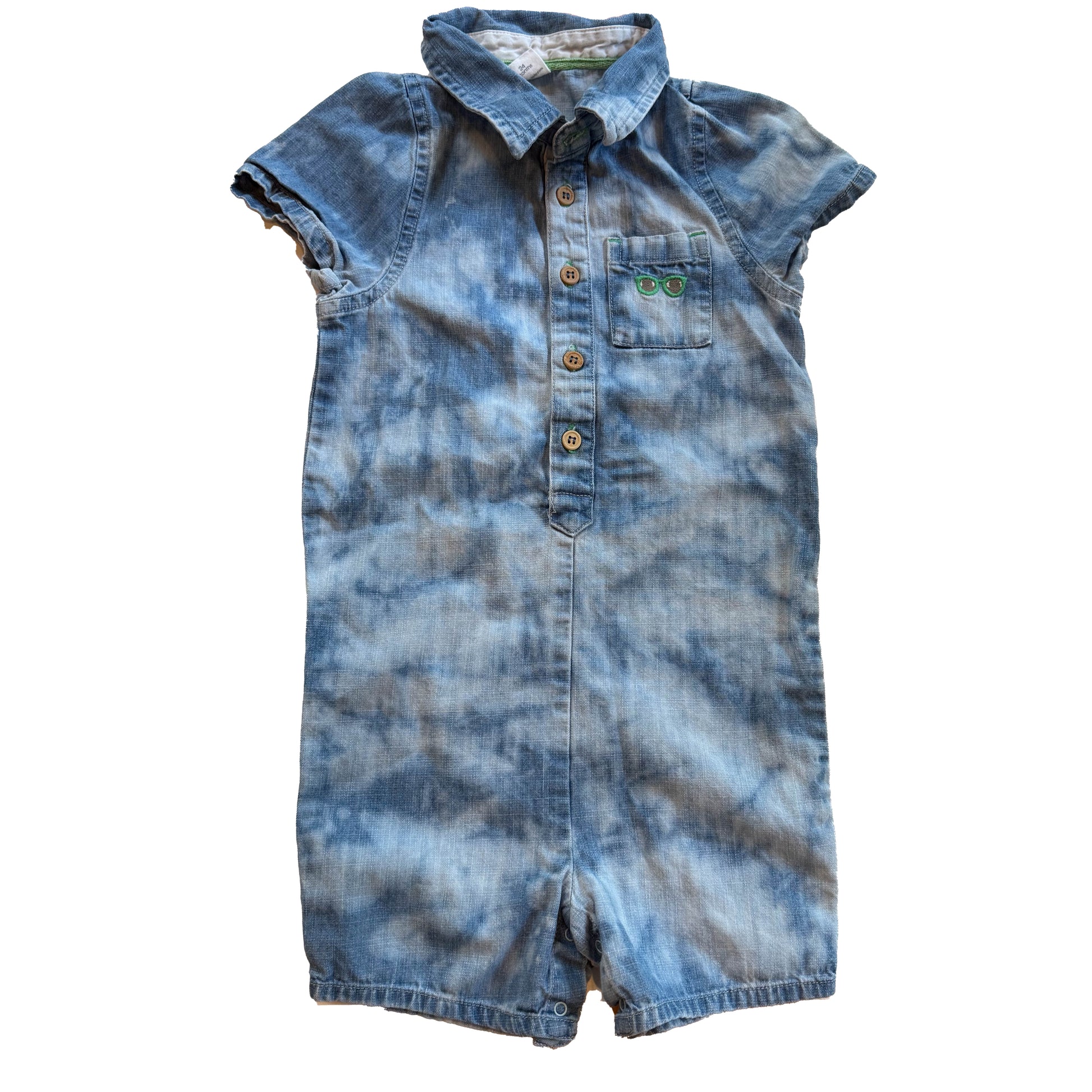 Egg Boys Blue Romper Size: 24 Months Blue