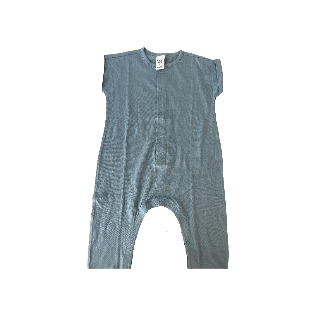 Open Edit Unisex Blue Romper Size: 12 months Blue