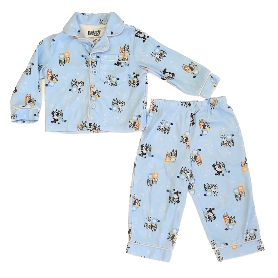 Bluey Boys Blue 2-piece Pajamas Size: 2T Blue