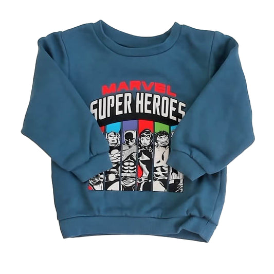 Marvel Boys Blue Sweatshirt Size: 18-24 Months Blue