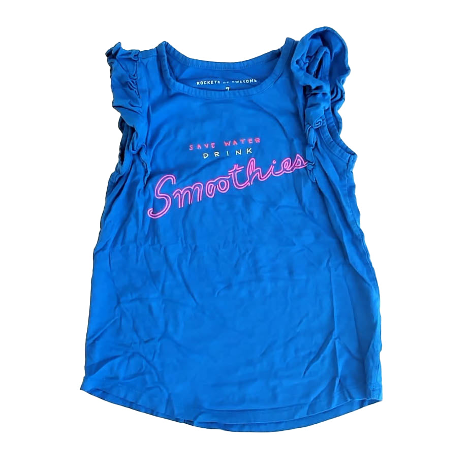 Rockets Of Awesome Girls Blue T-Shirt Size: 7 Years Blue