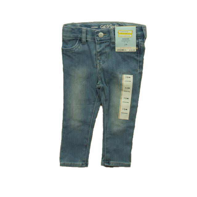 Cat & Jack Girls Blue Jeans Size: 12 Months