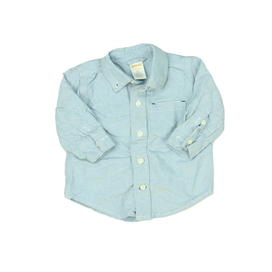 Gymboree Boys Blue Button Down Long Sleeve Size: 6-12 Months Blue