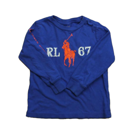 Ralph Lauren Boys Blue Long Sleeve T-Shirt Size: 3T Blue
