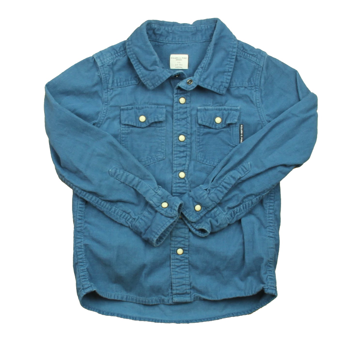 Polarn O Pyret Boys Blue Button Down Long Sleeve Size: 4-5T Blue